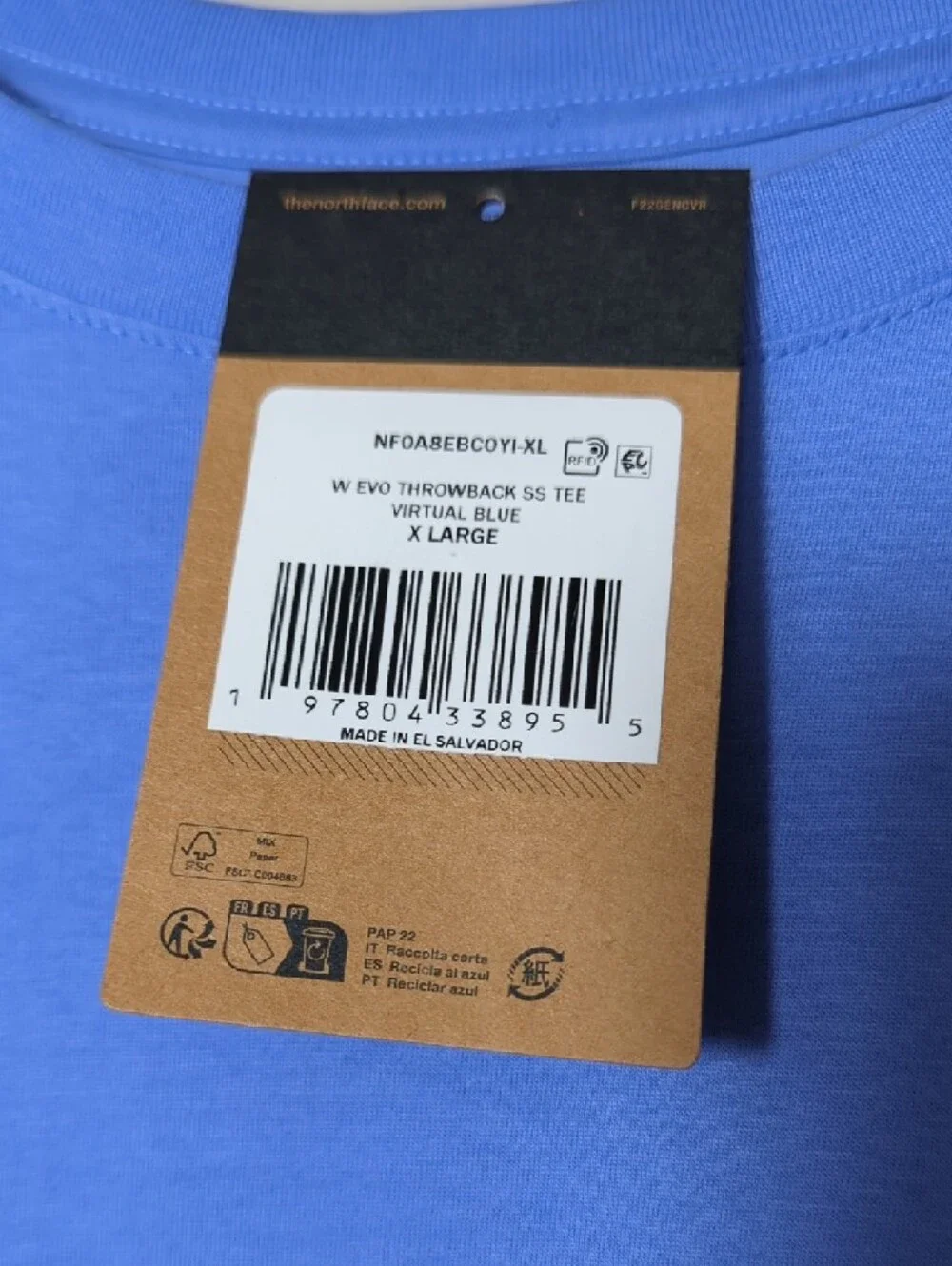 North Face Evolution Oversized Short-Sleeve T-Shirt Women's XL Periwinkle NWT - Picture 6 of 16